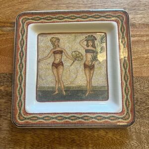 Brunei Made in Italy Vintage Mosaic Design Square Plate. Beach.